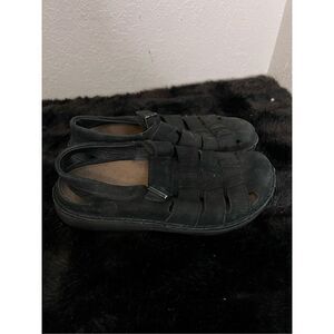 Birkenstock Footprints Madeira Black  Leather Fisherman Sandals 40 9